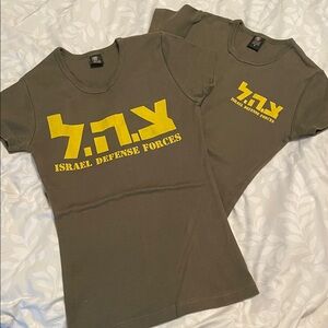 Olive Green idf Israeli defense Graphic Tee 2 pack